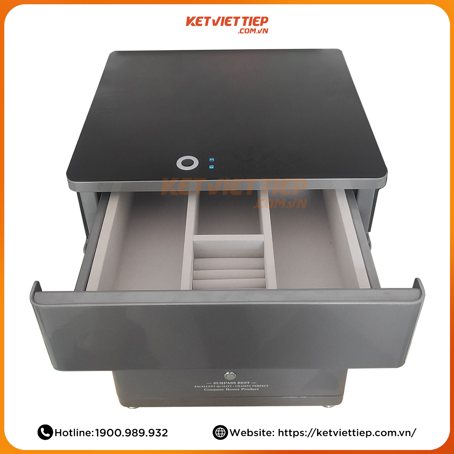 Két Sắt Vân Tay Bofa BY-55CT Để Tab đầu giường, Có Sạc Không Dây Thông Minh