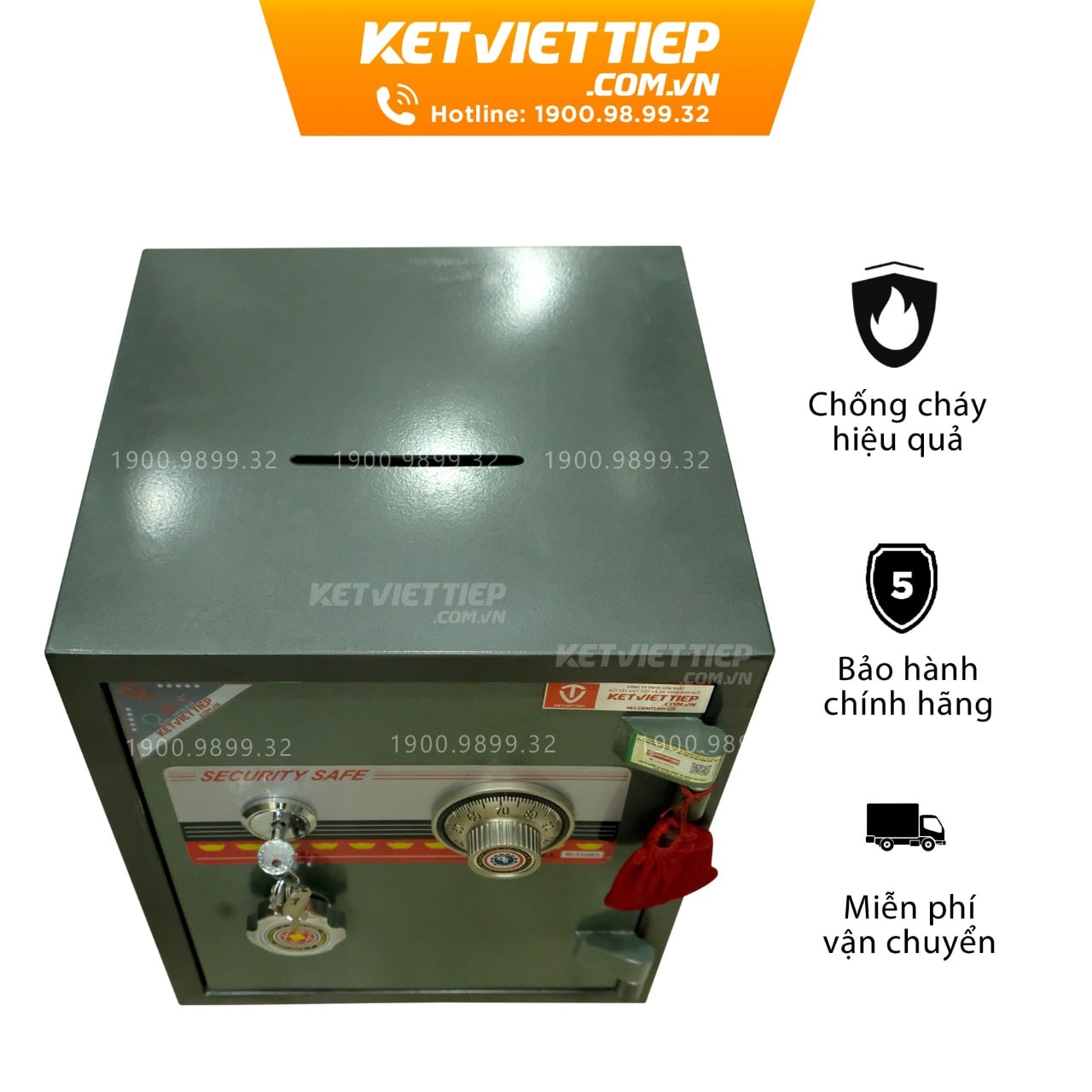 Két sắt khoét nóc Công Đức Việt Tiệp CD40-KC