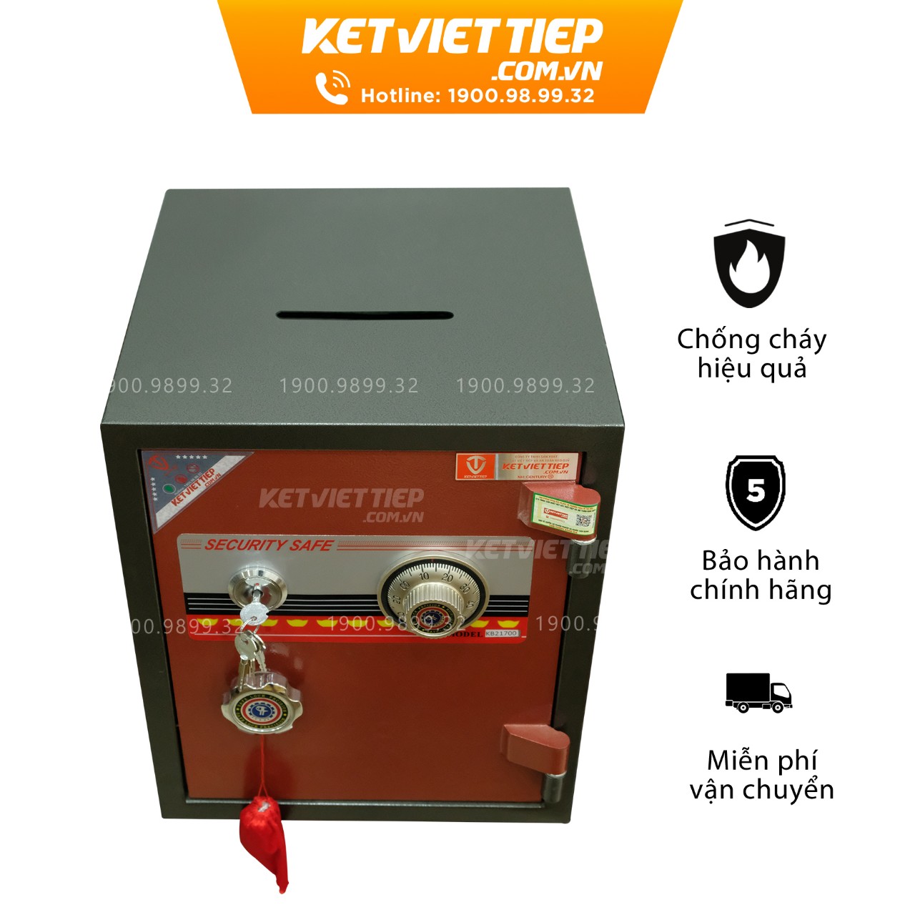 Két sắt khoét nóc Công Đức Việt Tiệp CD40-KC
