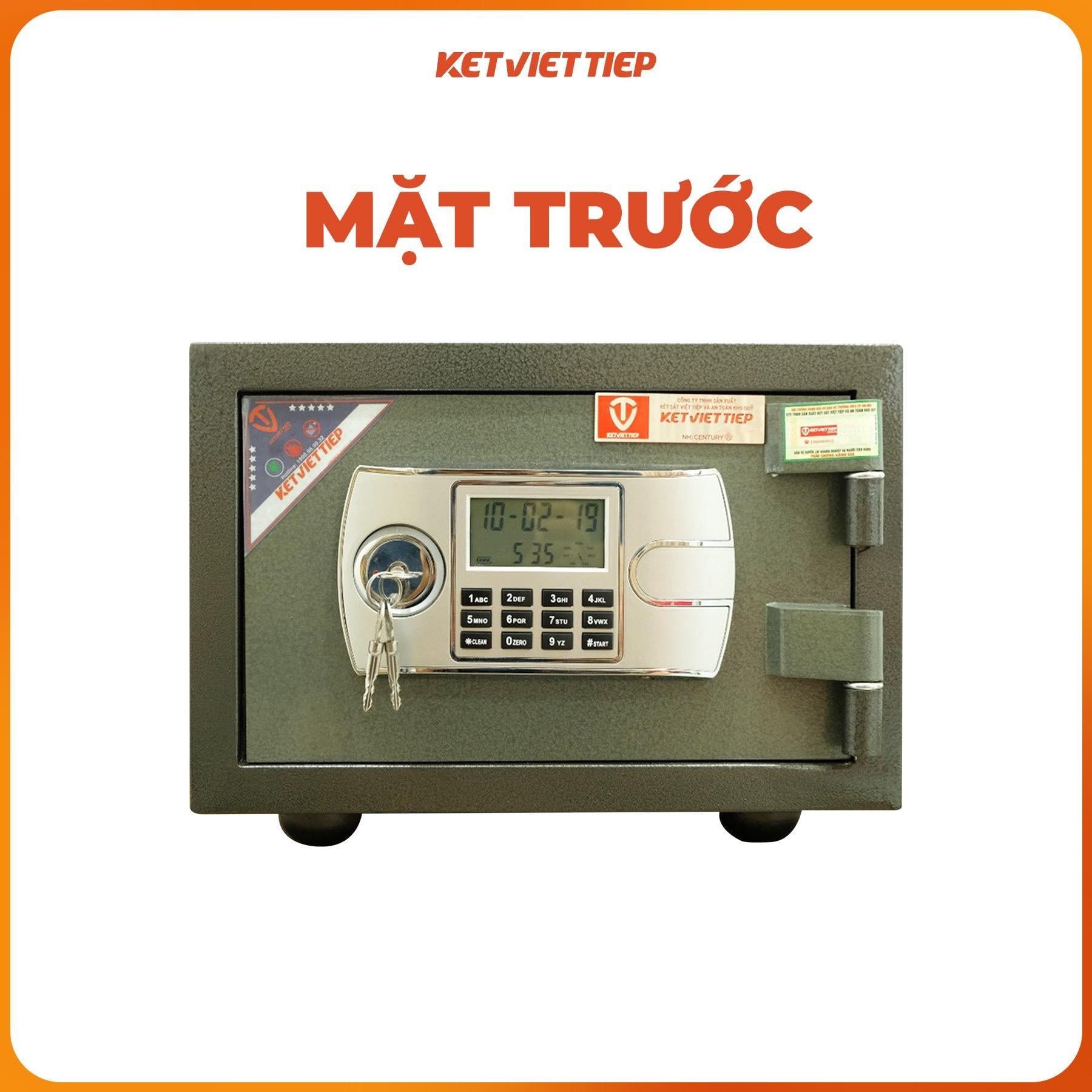 Két Sắt Mini Việt Tiệp chống cháy KVT28 Khóa Điện Tử có chuông báo động