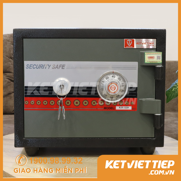 Két Sắt Việt Tiệp Chính Hãng KVT29 Nằm mini Khoá Cơ chống cháy