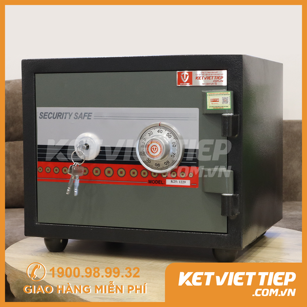 Két Sắt Việt Tiệp Chính Hãng KVT29 Nằm mini Khoá Cơ chống cháy