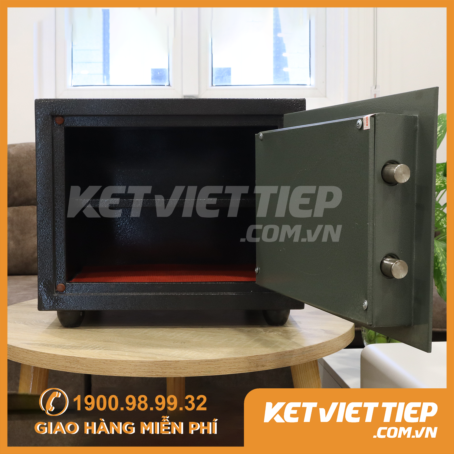 Két Sắt Việt Tiệp Chính Hãng KVT29 Nằm mini Khoá Cơ chống cháy