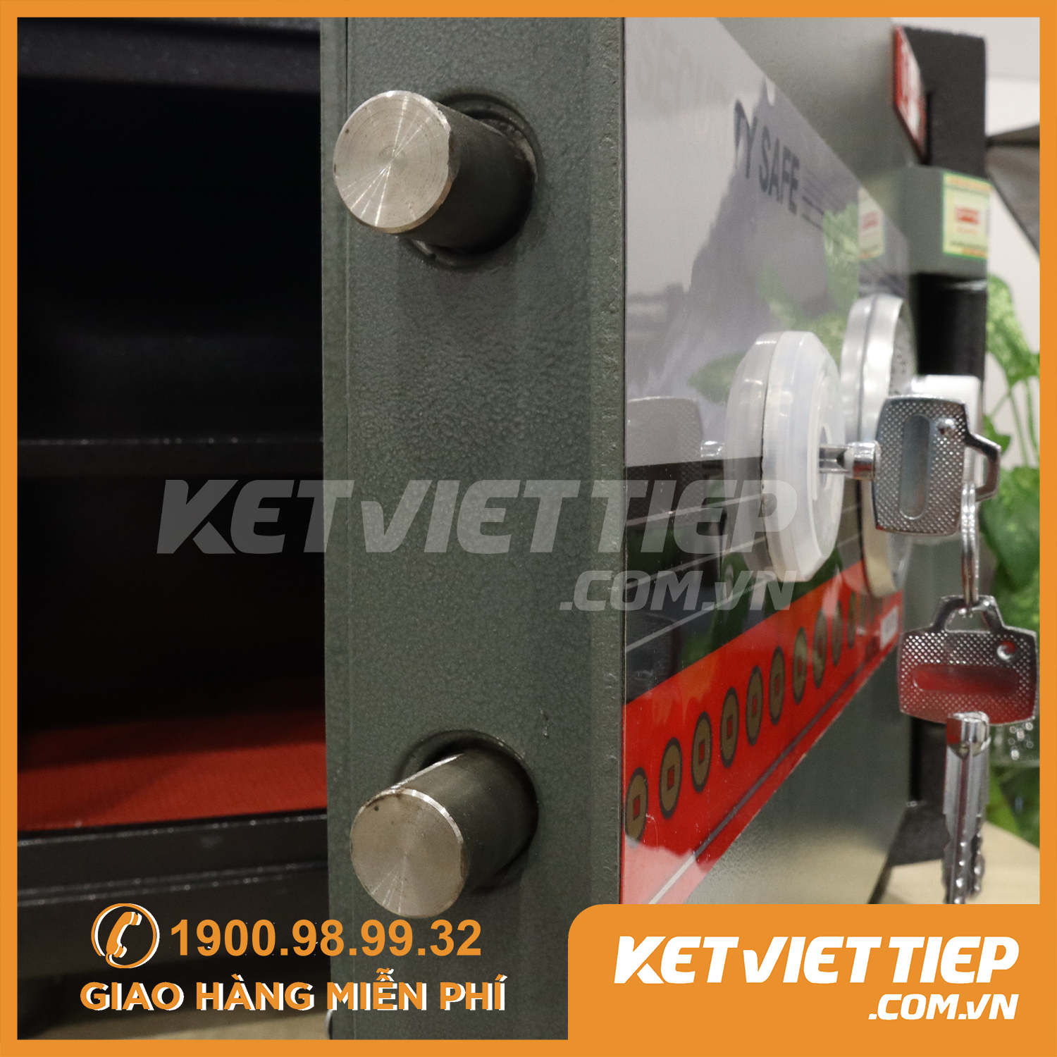 Két Sắt Việt Tiệp Chính Hãng KVT29 Nằm mini Khoá Cơ chống cháy