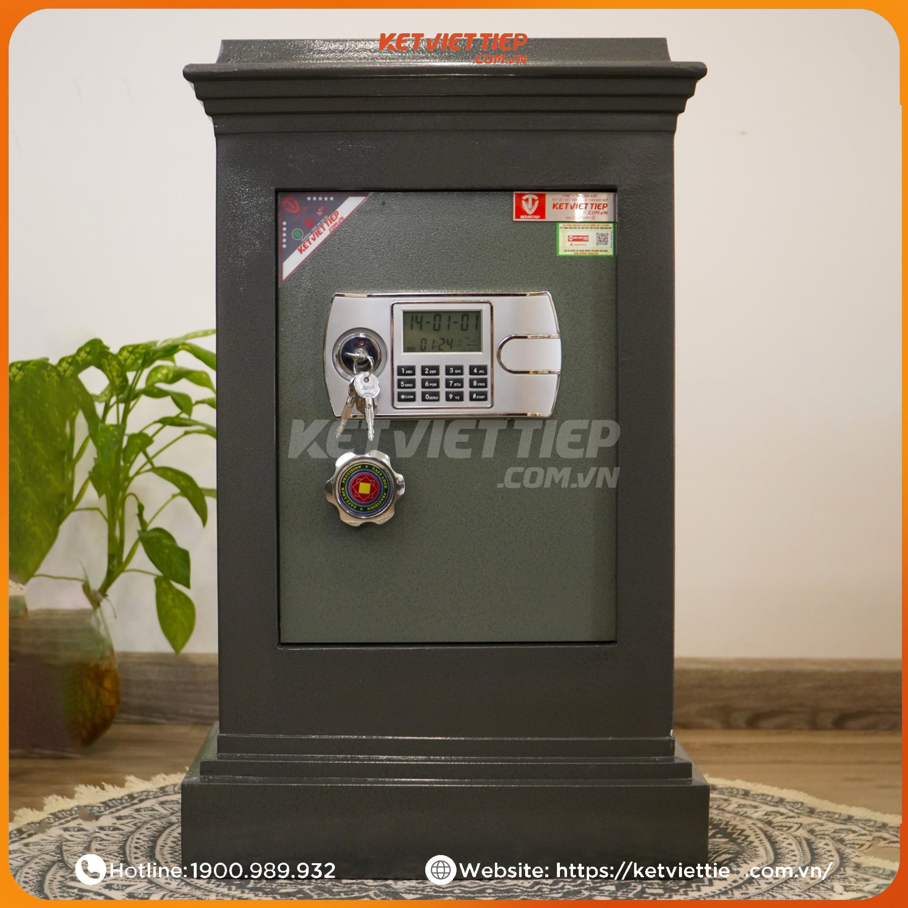 Két Sắt Việt Tiệp K90DT Điện Tử chống cháy có báo động