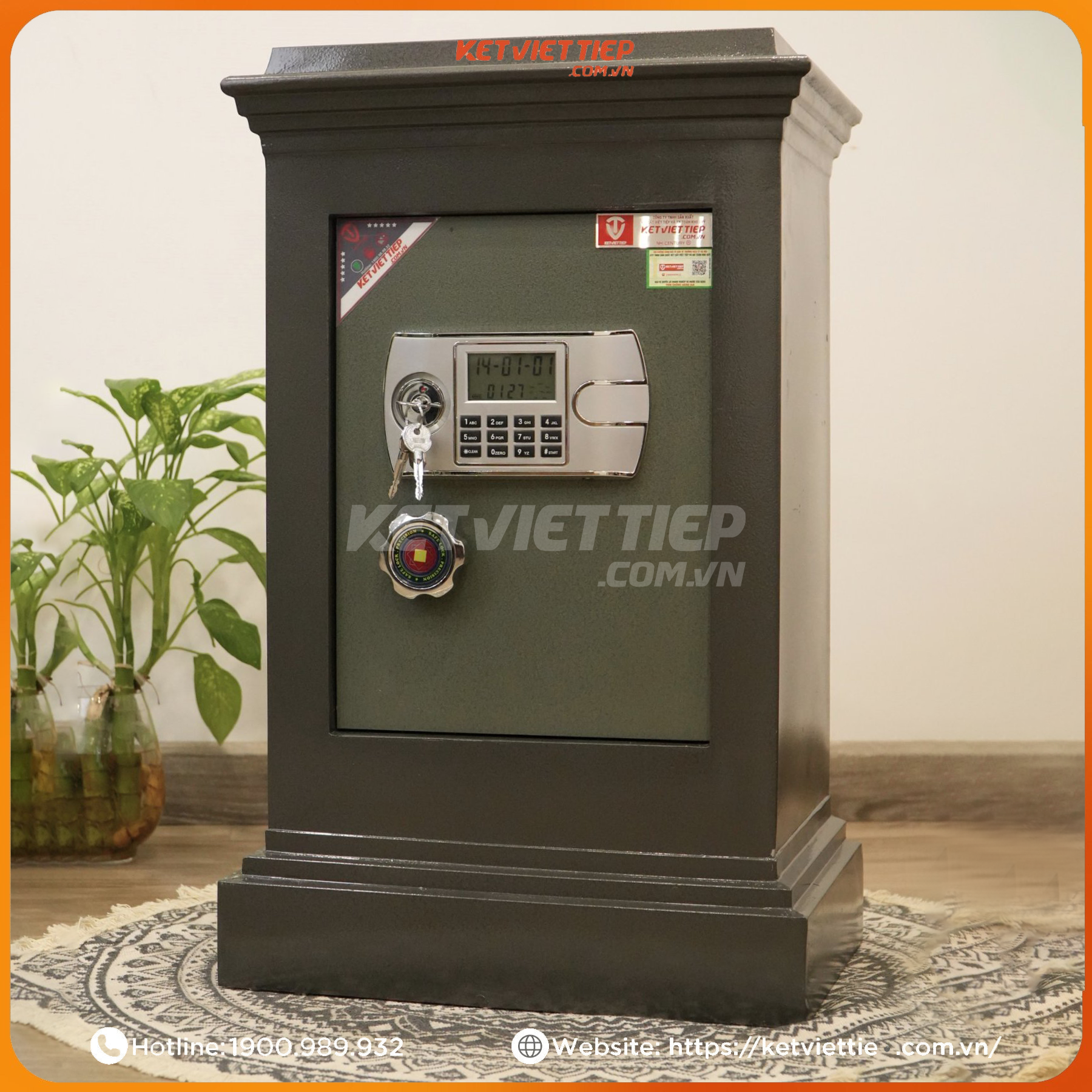 Két Sắt Việt Tiệp K90DT Điện Tử chống cháy có báo động