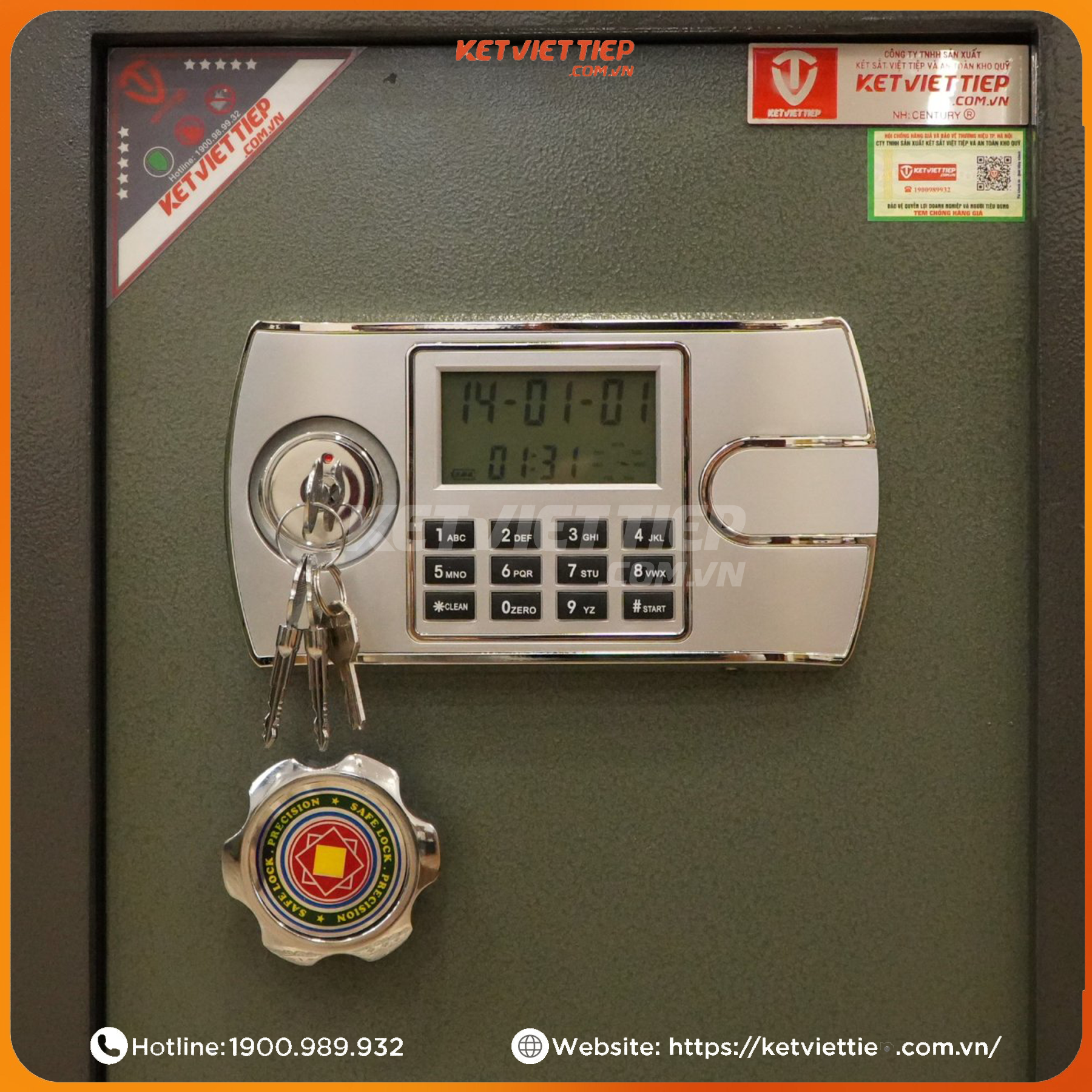 Két Sắt Việt Tiệp K90DT Điện Tử chống cháy có báo động