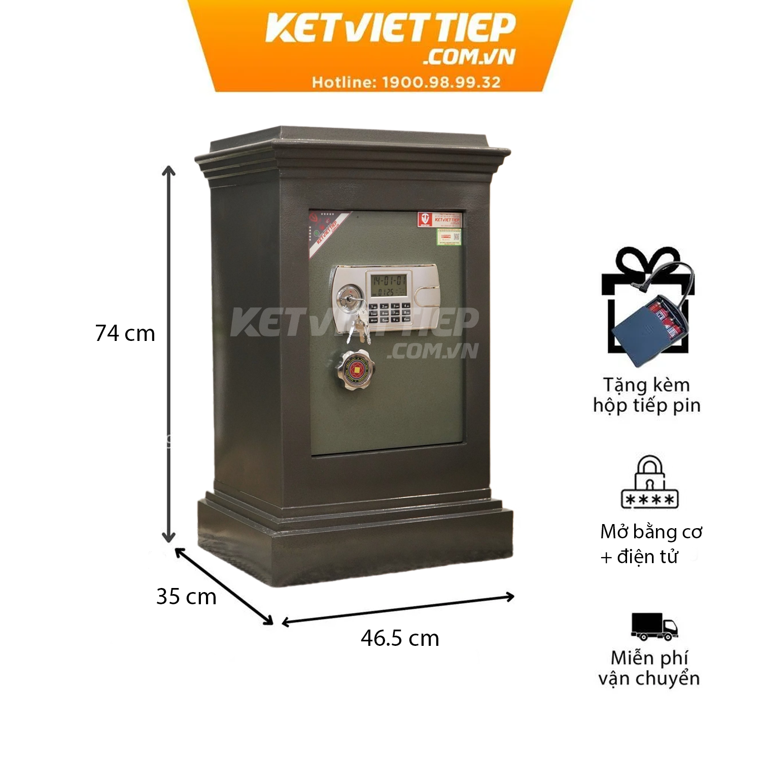 Két Sắt Việt Tiệp K90DT Điện Tử chống cháy có báo động