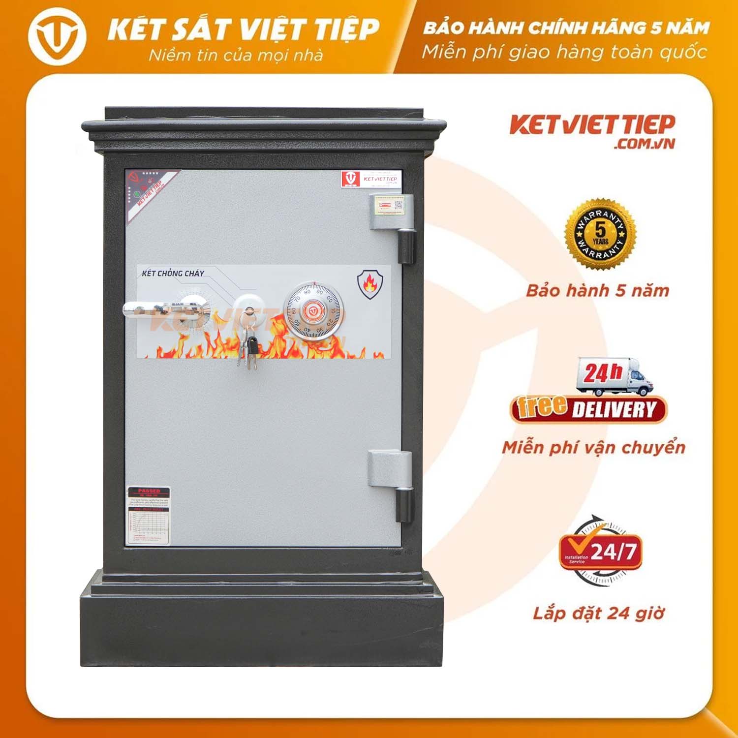 Két Sắt Việt Tiệp KVT54KC Khóa Cơ