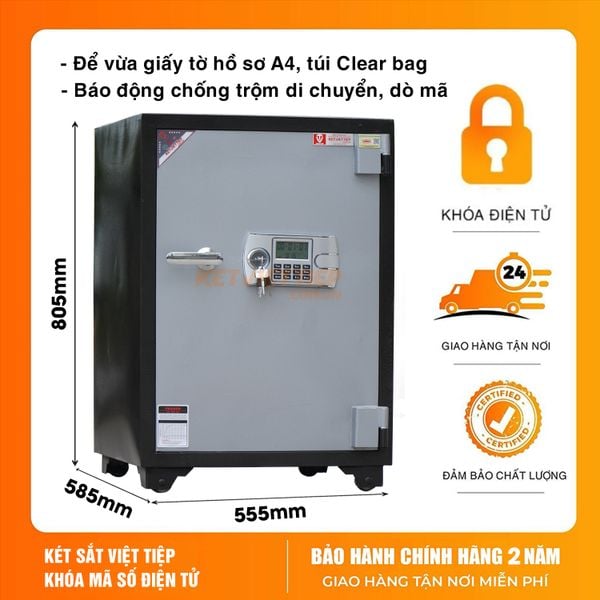 Két Sắt Điện Tử Việt Tiệp Chống Cháy KVT145DT