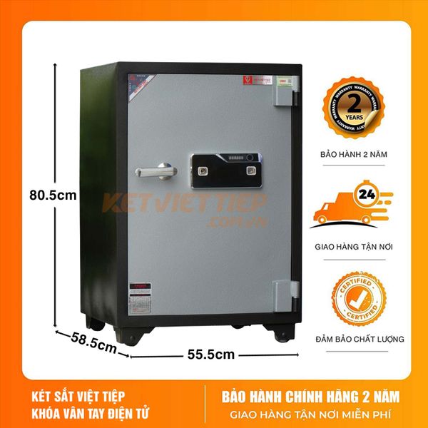 Két Sắt Việt Tiệp KVT140 Vân Tay Điện Tử Chống Cháy Cao Cấp