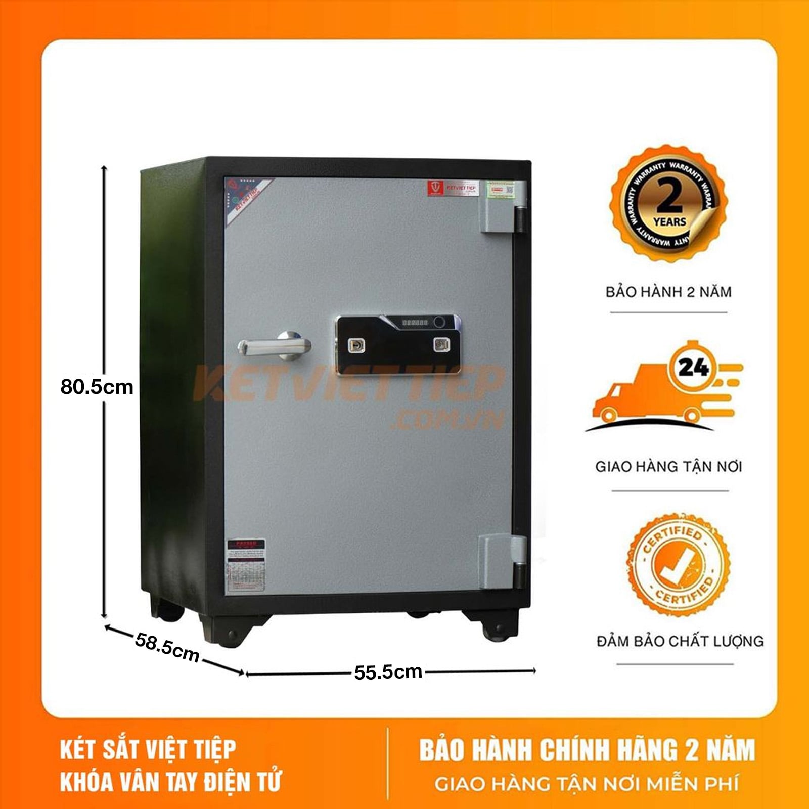 Két sắt Việt Tiệp KVT110VTDT Khóa Vân Tay Điện Tử