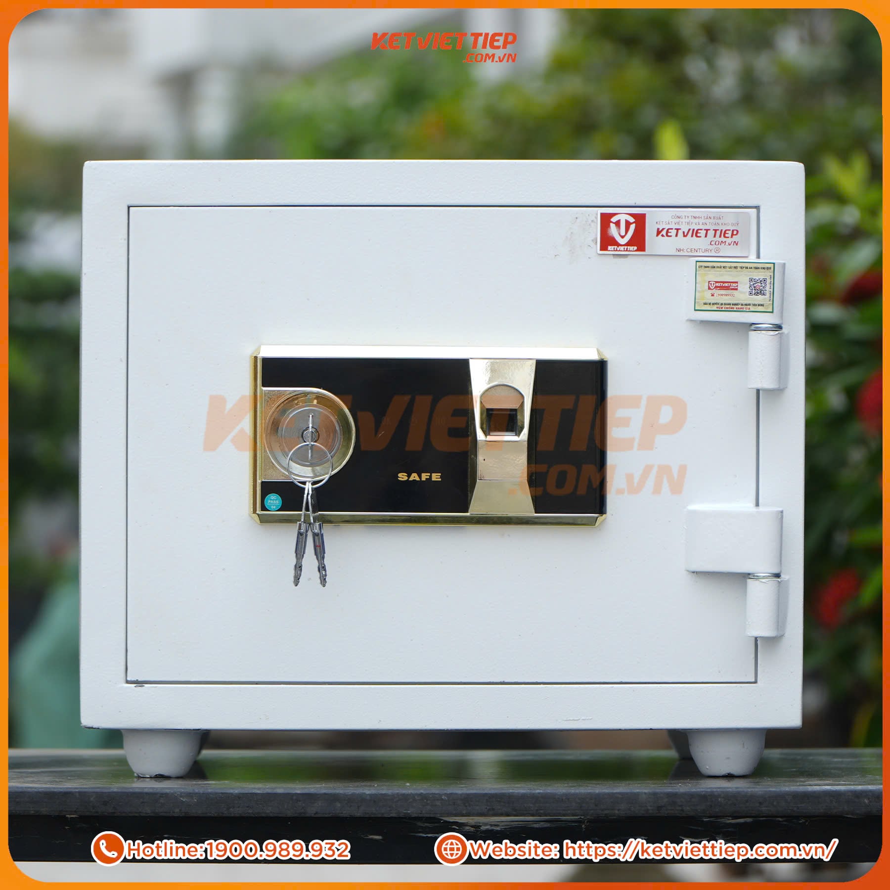 Két Sắt Vân Tay Việt Tiệp KVT328VT Màu Trắng cánh dày thép tấm