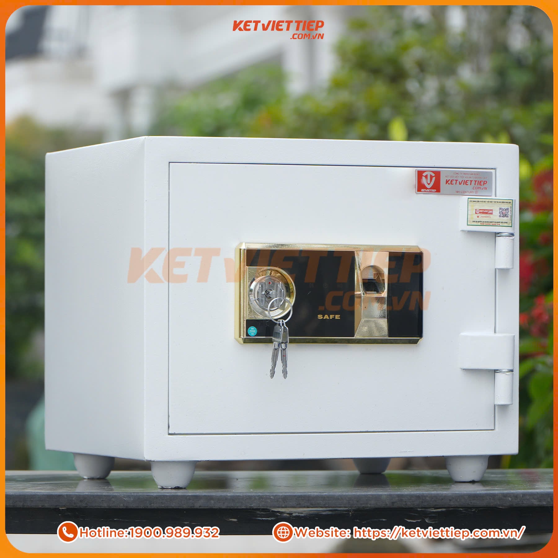 Két Sắt Vân Tay Việt Tiệp KVT328VT Màu Trắng cánh dày thép tấm