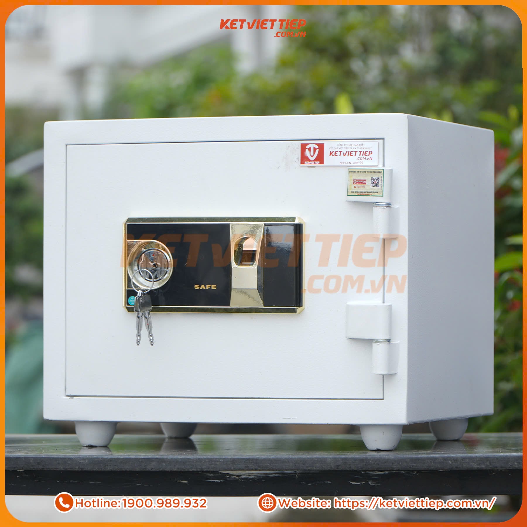 Két Sắt Vân Tay Việt Tiệp KVT328VT Màu Trắng cánh dày thép tấm