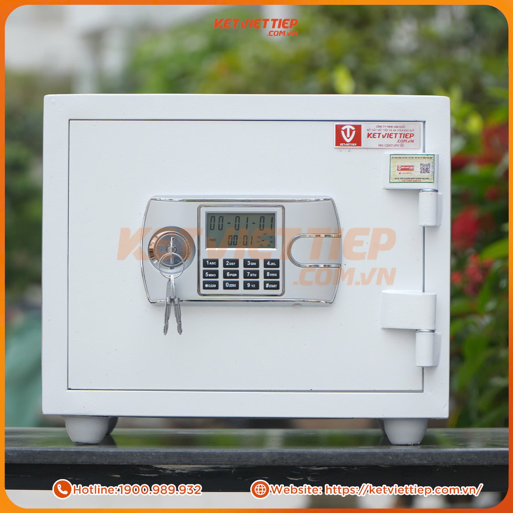 Két Sắt Việt Tiệp KV306 Điện Tử Màu Trắng Chính Hãng