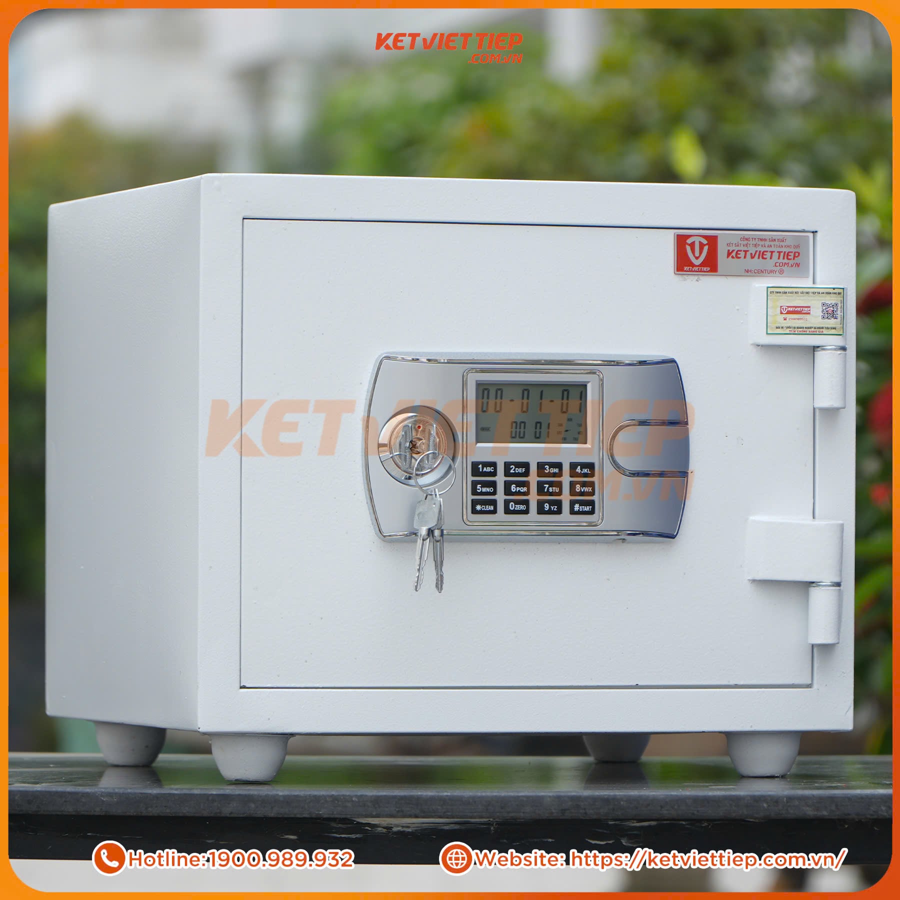 Két Sắt Việt Tiệp KV306 Điện Tử Màu Trắng Chính Hãng