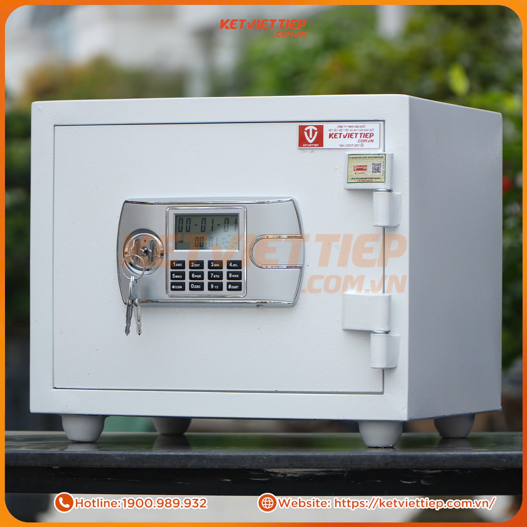 Két Sắt Việt Tiệp KV306 Điện Tử Màu Trắng Chính Hãng