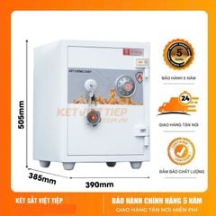 Két Sắt Việt Tiệp KV416BL Đúc Đặc Khóa Cơ Màu Trắng