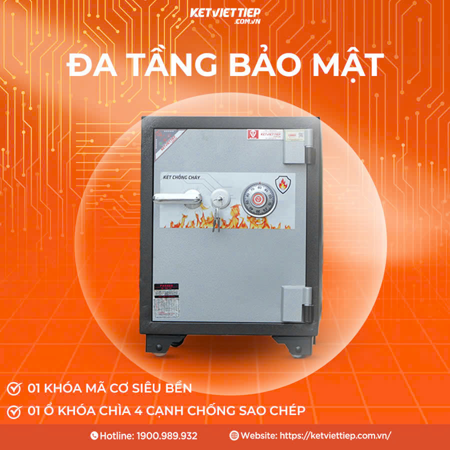 Két Sắt Việt Tiệp KVT175 Khoá Cơ Chống Cháy