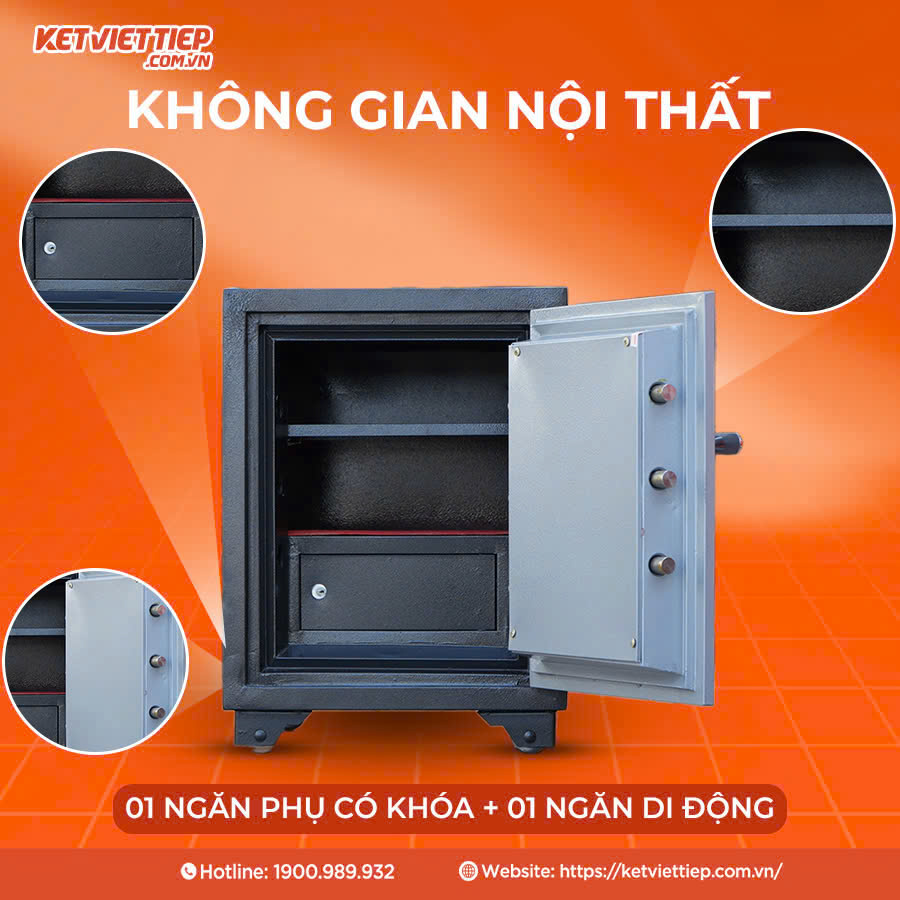 Két Sắt Việt Tiệp KVT80 Khoá Cơ