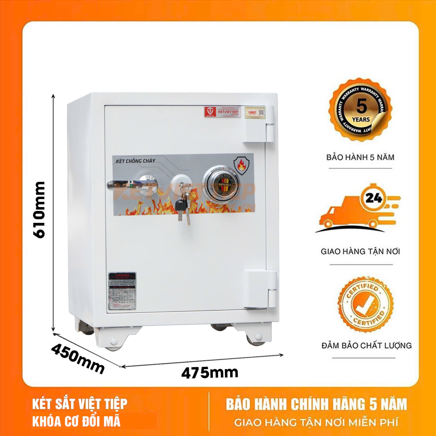 Két Sắt Việt Tiệp KV415 Khóa Cơ đổi mã theo ý muốn