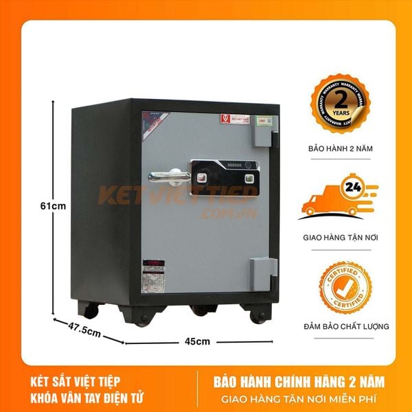Két Sắt Việt Tiệp Vân Tay KV45VTDT Khóa Vân Tay Điện Tử Cao Cấp