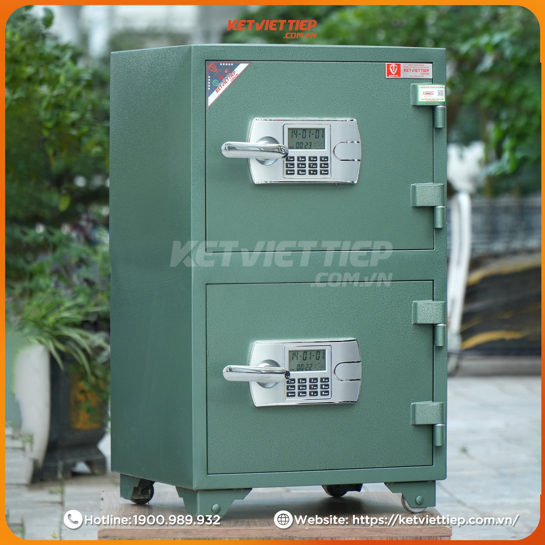 Két Sắt 2 Tầng Việt Tiệp KVT850T2 Khoá Điện Tử Chính Hãng