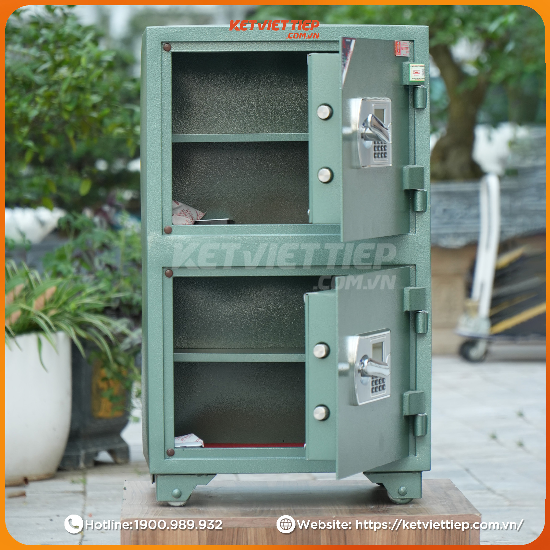 Két Sắt 2 Tầng Việt Tiệp KVT850T2 Khoá Điện Tử Chính Hãng