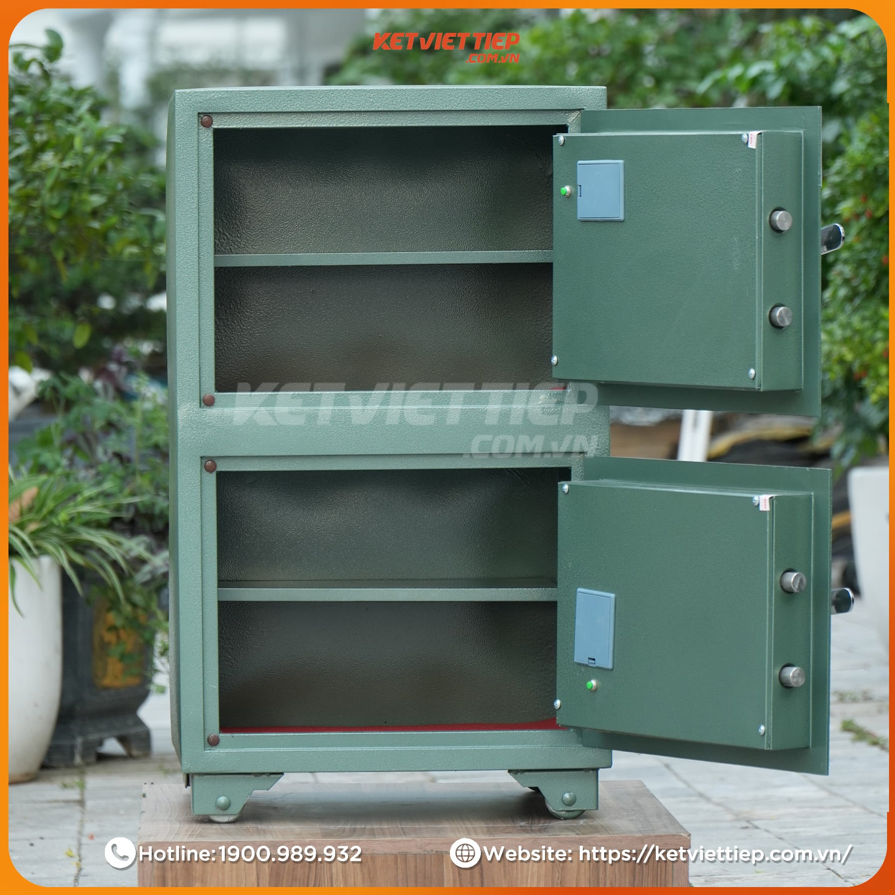 Két Sắt 2 Tầng Việt Tiệp KVT850T2 Khoá Điện Tử Chính Hãng