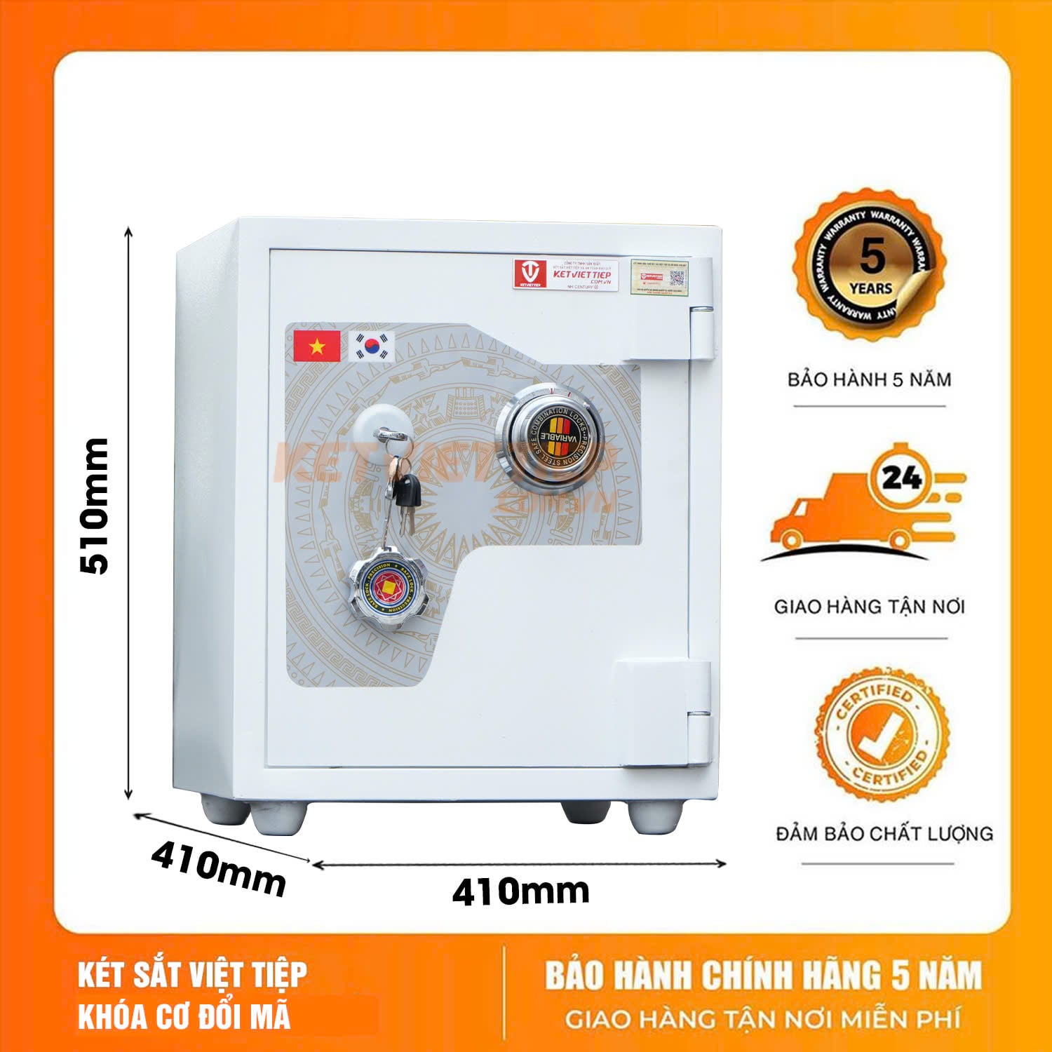 Két sắt MINI siêu cường Việt Tiệp KVTSC66 Khóa Cơ Đổi Mã chống cháy