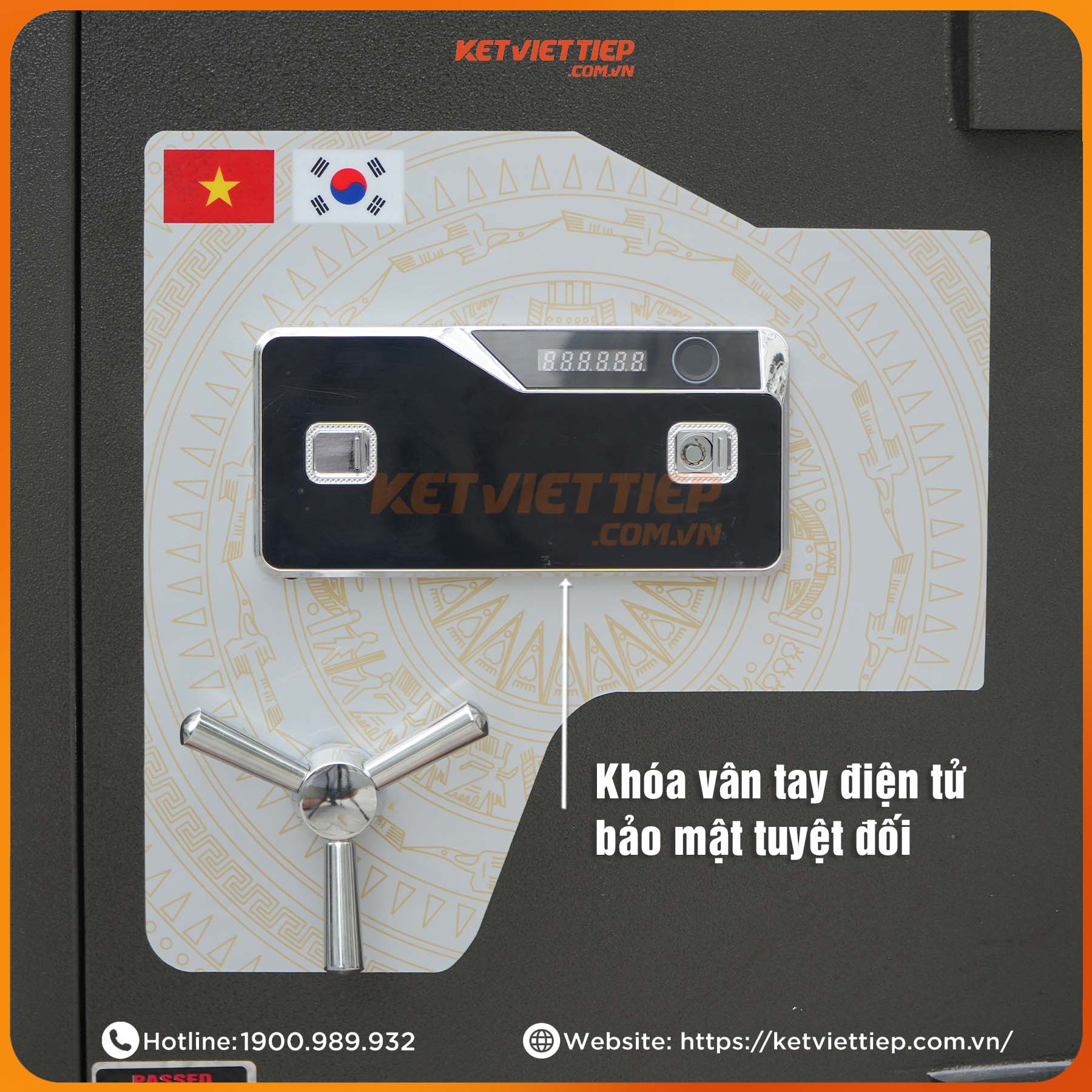 Két sắt Vân Tay Việt Tiệp Cao Cấp Siêu Cường KVTSC45 Vân Tay Điện Tử Mẫu Mới