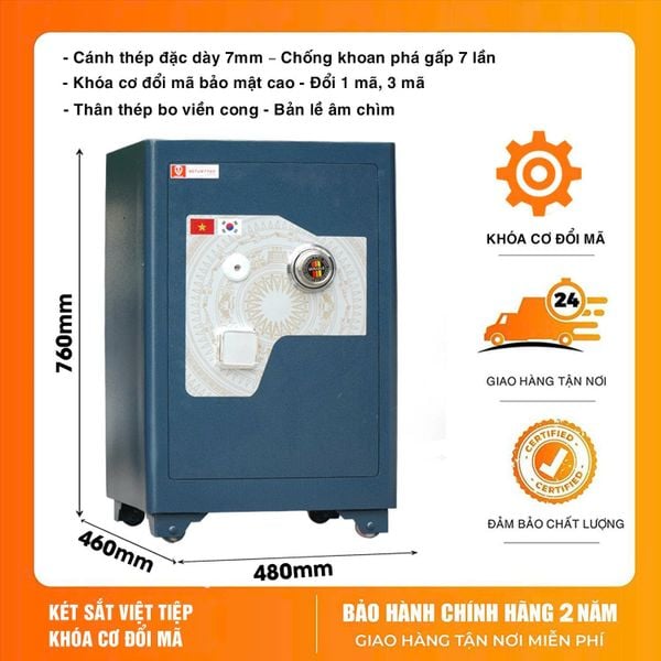 Két Sắt Việt Tiệp KSC76 Khóa Cơ Đổi Mã: Dòng Siêu Cường Mẫu Mới Cho Khách Hàng Ưu Tiên Sự Bền Bỉ, An Toàn Tuyệt Đối Và Sử Dụng Lâu Dài