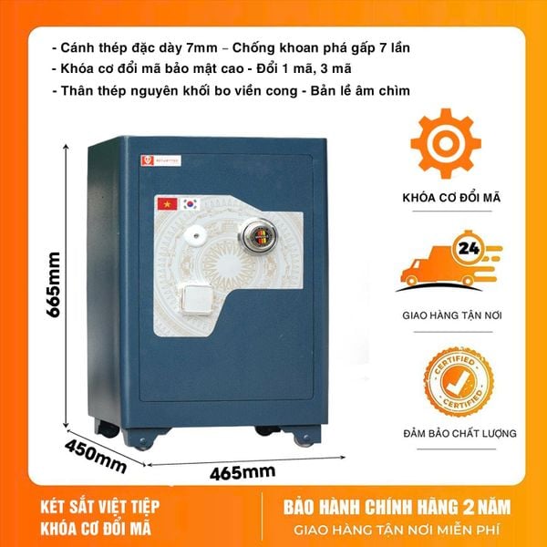 Két Sắt Việt Tiệp SC66 Khóa Cơ Đổi Mã, Chống Cháy, Dùng Siêu Bền