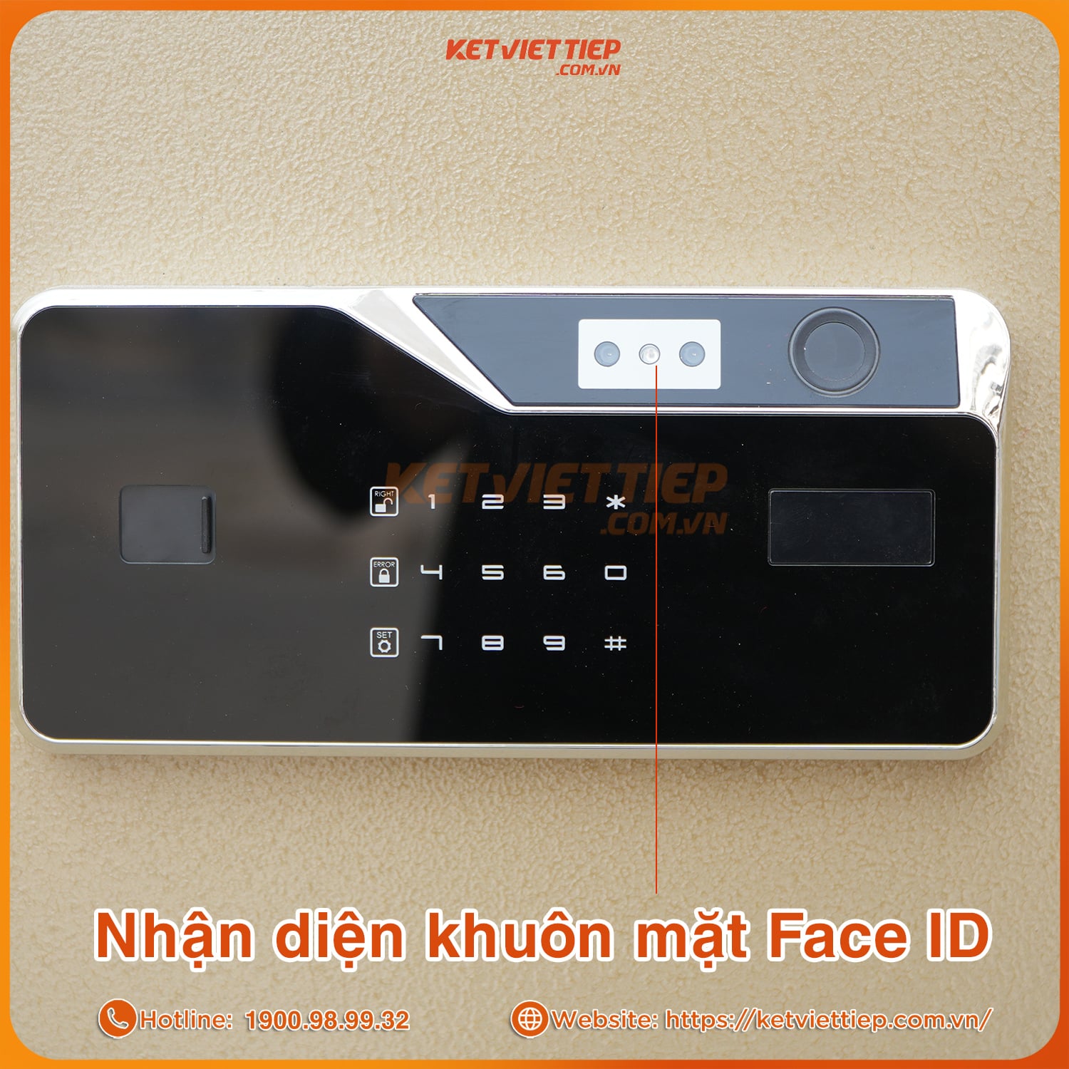 Két Sắt Mini Siêu Cường Việt Tiệp KVTSC42 khóa nhận diện khuôn mặt, cảnh báo app điện thoại