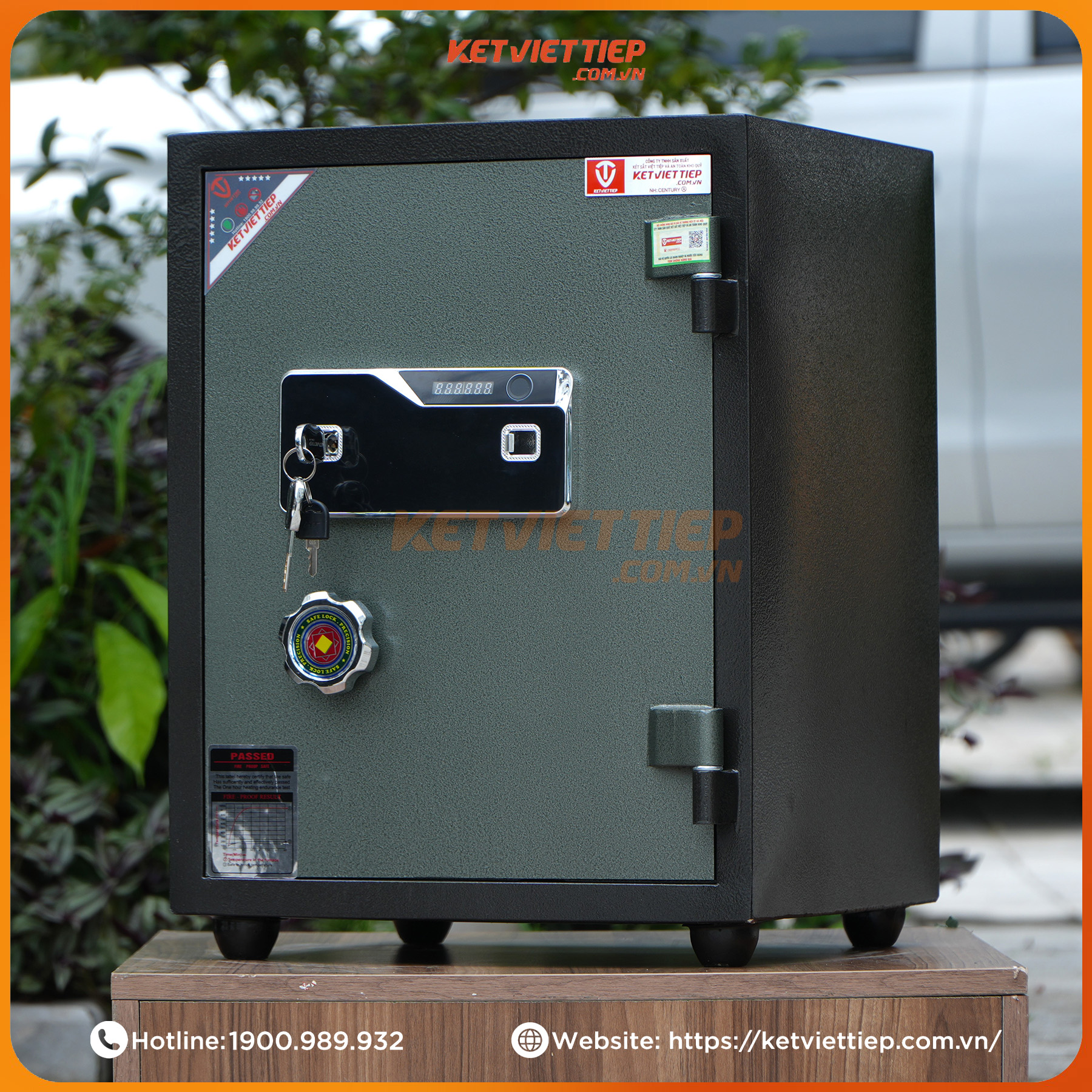 Két Sắt chống cháy Việt Tiệp KVT40VT Khóa Vân Tay