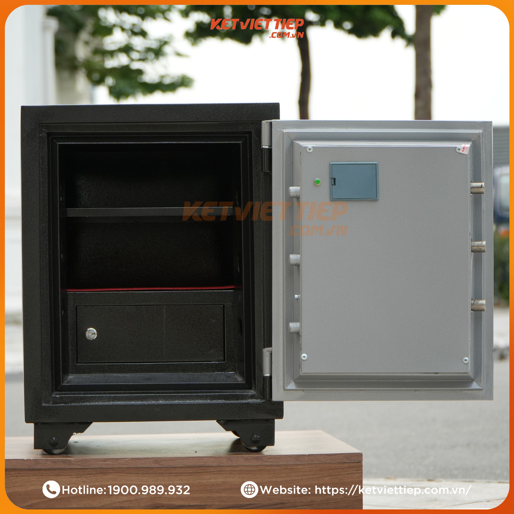 Két Sắt Việt Tiệp Vân Tay  KV416VTDT Khóa Vân Tay Điện Tử Cao Cấp