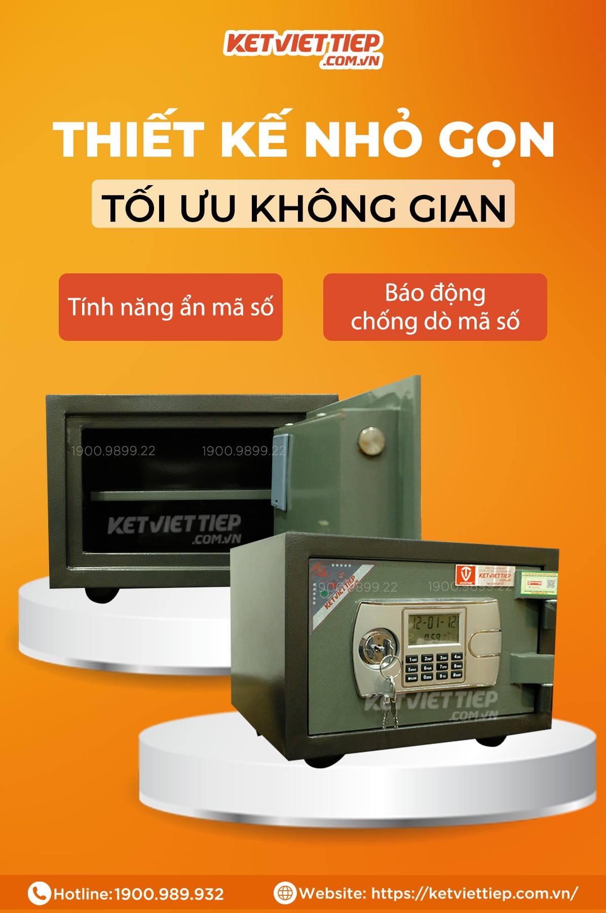 Két Sắt Mini Việt Tiệp chống cháy KVT20 Khóa Điện Tử có chuông báo động