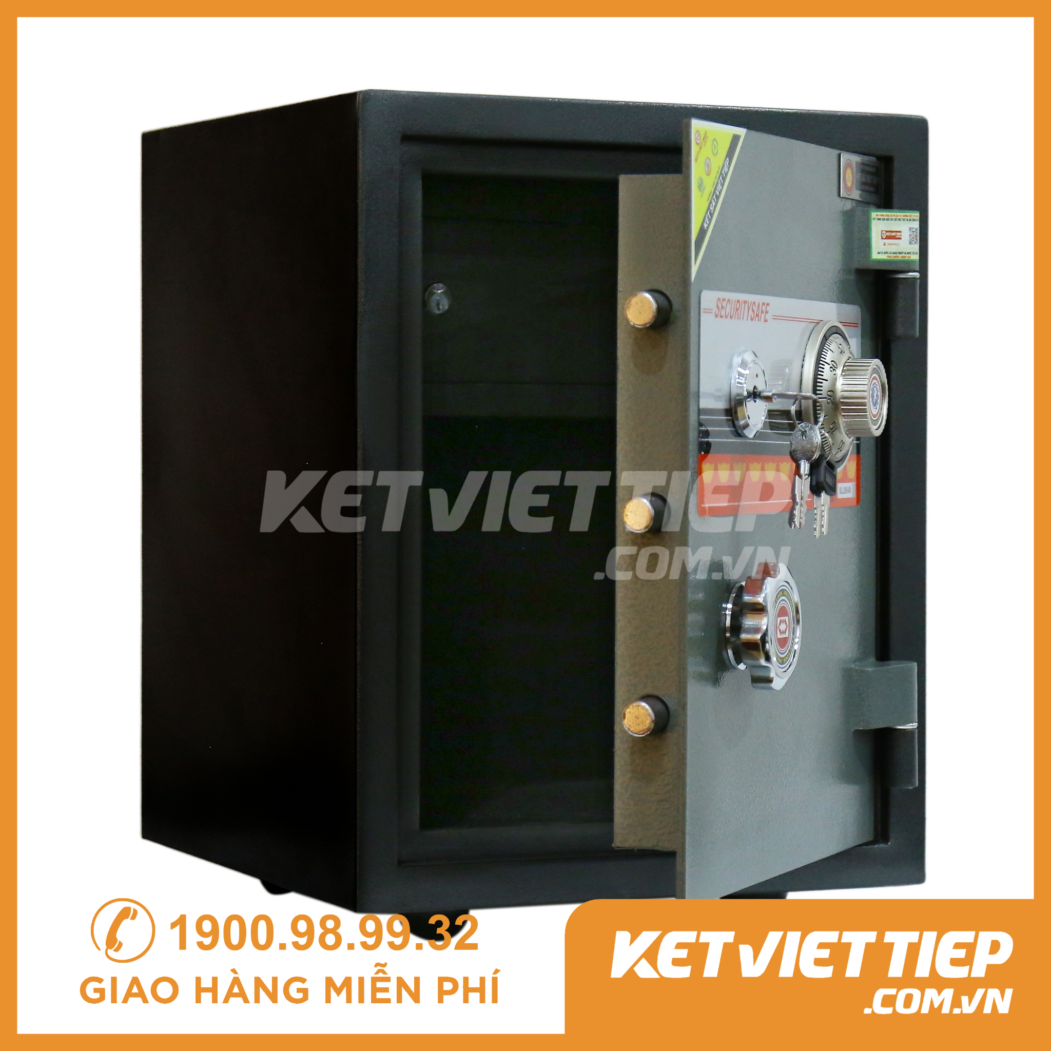 Két Sắt Việt Tiệp chính hãng Đúc Đặc chống cháy K41 Khóa Cơ