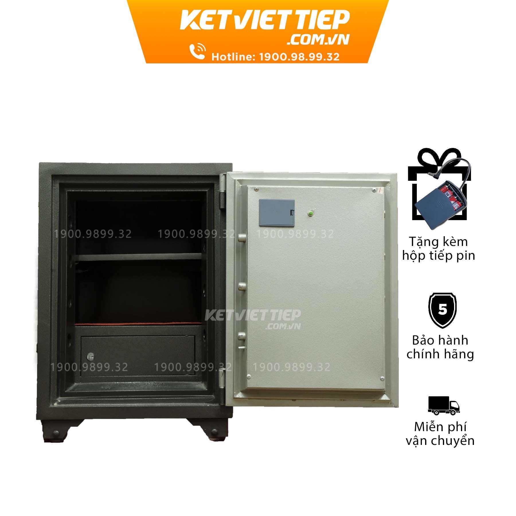 Két Sắt Việt Tiệp KV54VTDT Vân Tay Điện Tử Chống Cháy