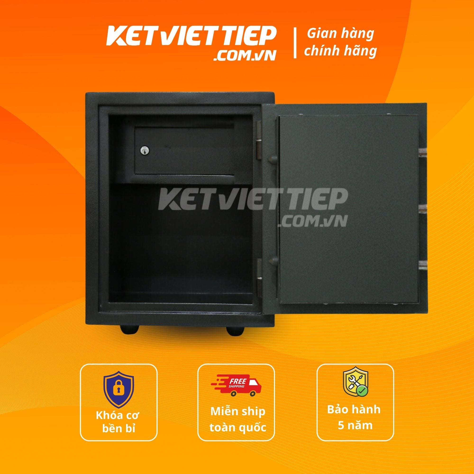 Két Sắt Việt Tiệp K42 Bản Lề Ngoài Khoá Cơ