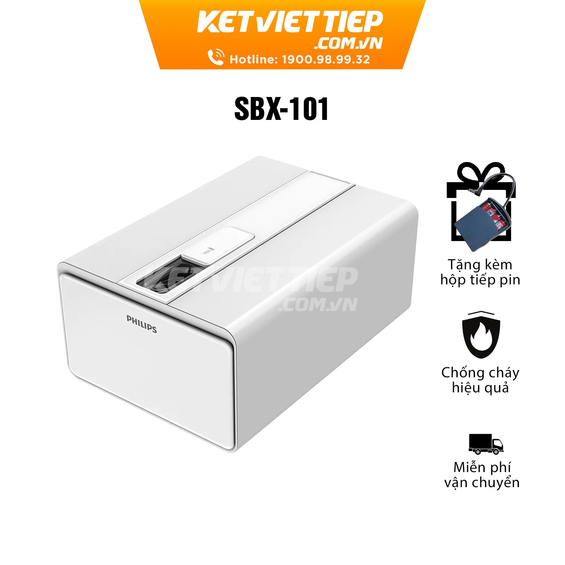 Két sắt mini Philips Sbx101 Khóa Vân Tay Điện Tử Thông Minh Nhập Khẩu Chính Hãng