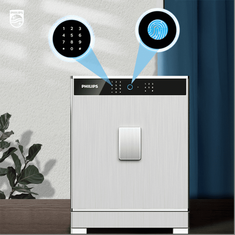 Két sắt Philips SBX701-7B0 Khóa Vân tay Điện tử Thông minh Nhập khẩu Chính hãng