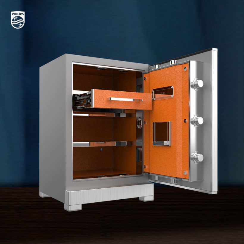 Két sắt Philips SBX701-5B0 Khóa Vân tay Điện tử Thông minh Nhập khẩu Chính hãng