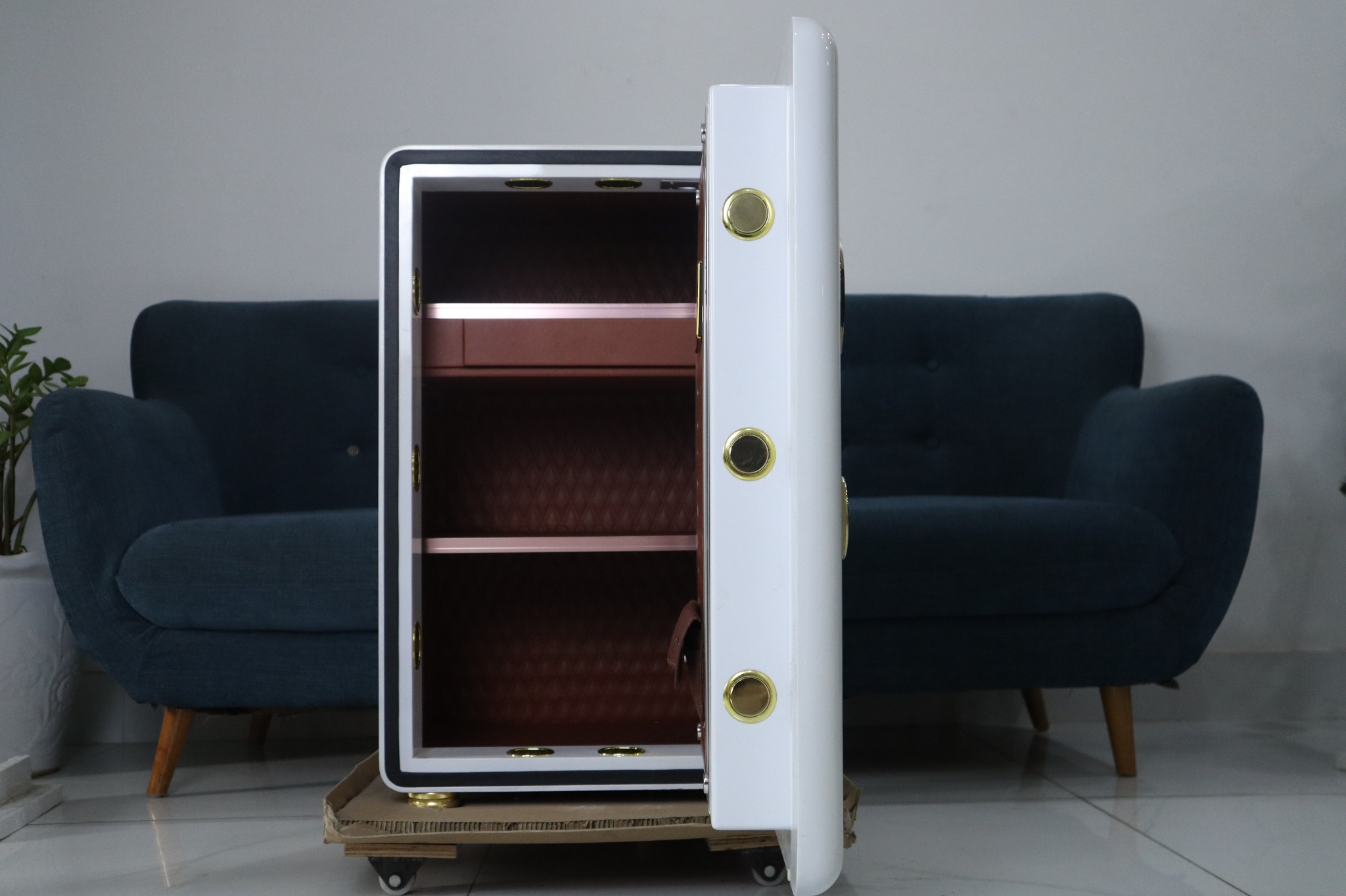 Két Sắt Aifeibao Khoá Vân Tay, Điện Tử 60-ALS Trắng