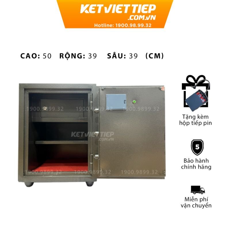 Két sắt Việt Tiệp khóa vân tay & điện tử KVTSC50