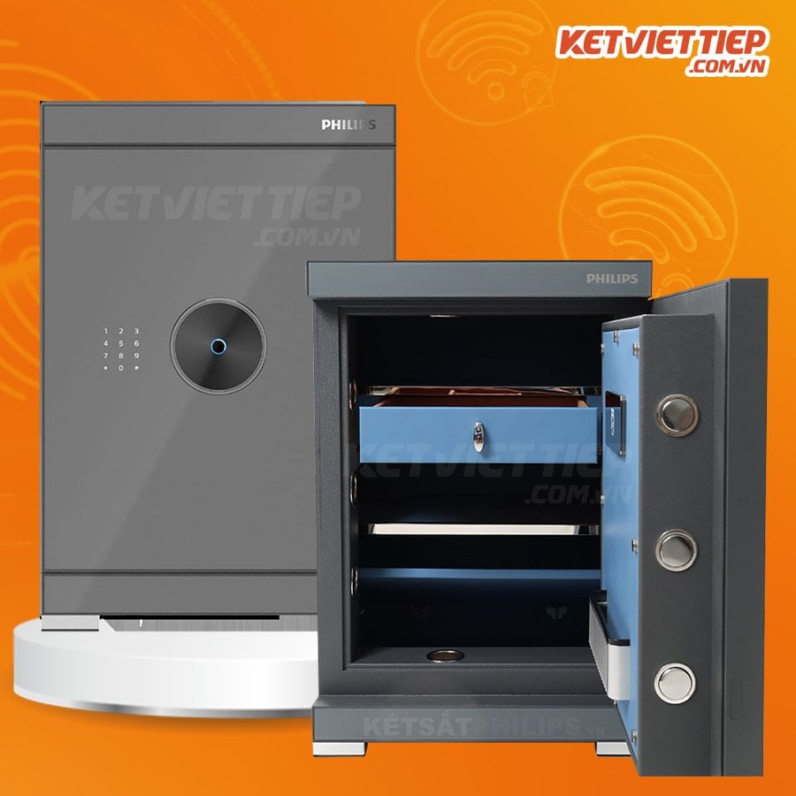 Két sắt thông minh cao cấp Philips SBX602-7CU Khóa bảo mật vân tay điện tử kết nối app