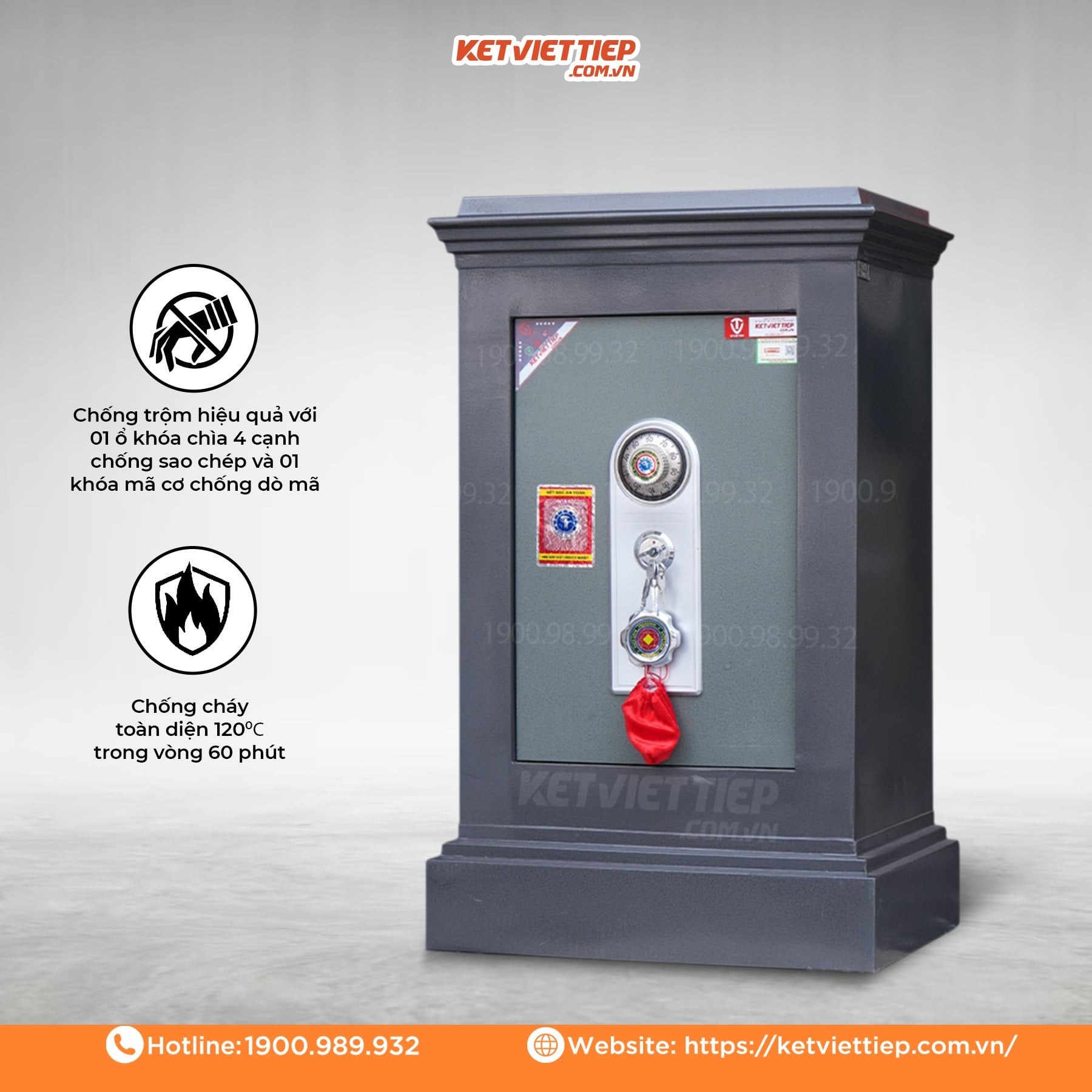 Két Sắt Việt Tiệp KVT93KC Khóa Cơ