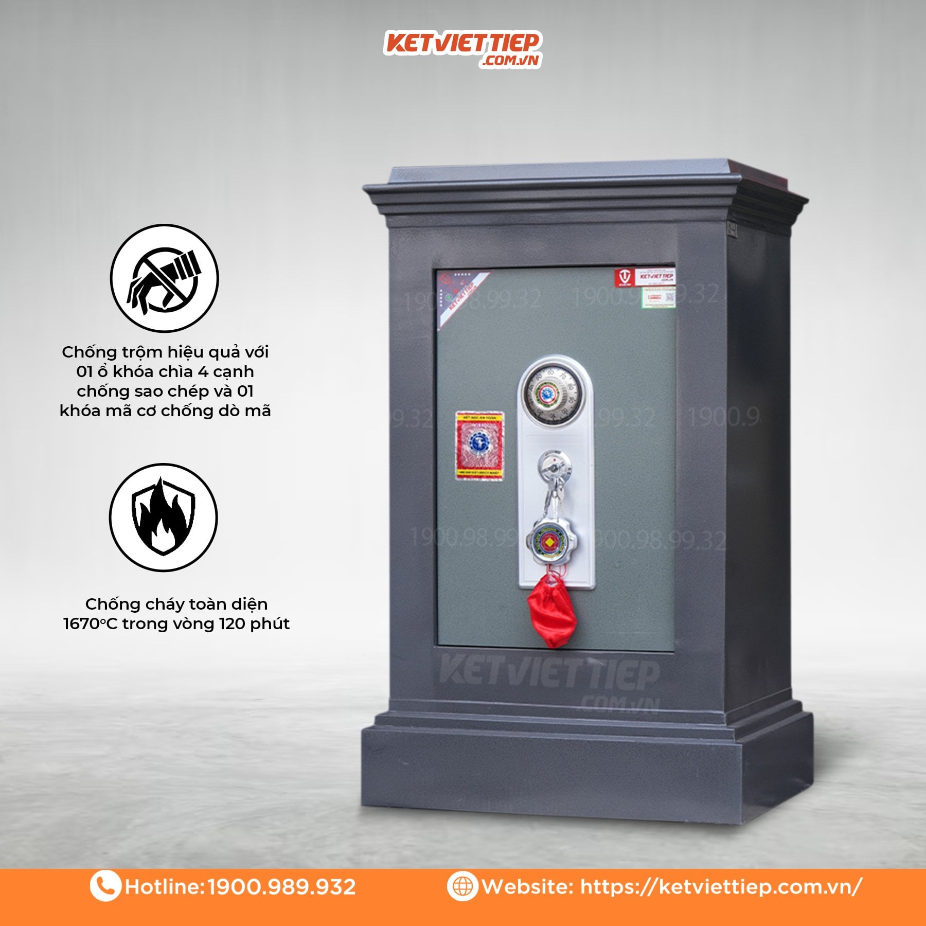 Két Sắt Việt Tiệp KVT93KC Khóa Cơ