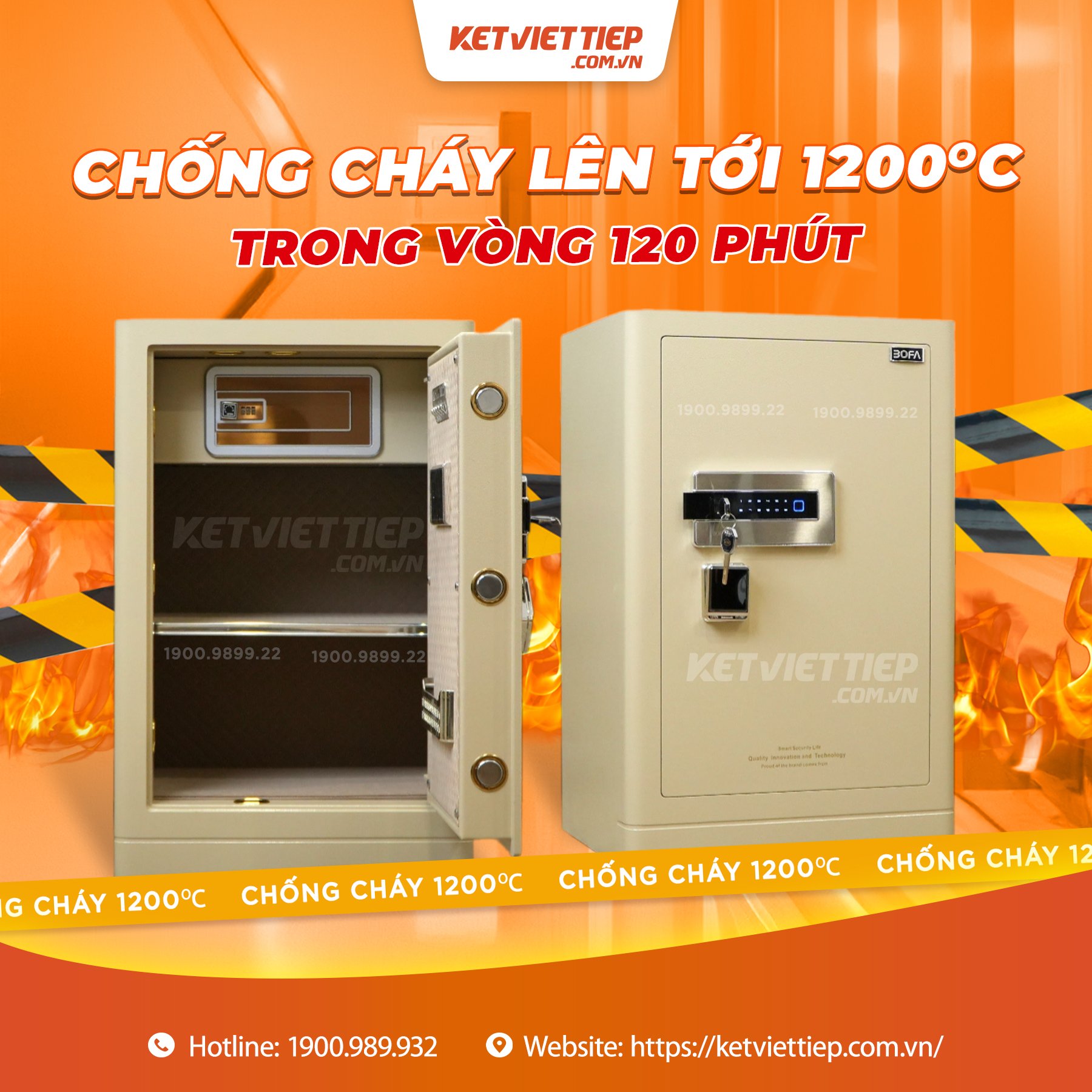 Két sắt Bofa FDG-A1/D-80 Khóa Vân Tay Điện Tử